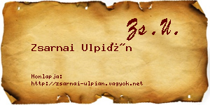 Zsarnai Ulpián névjegykártya